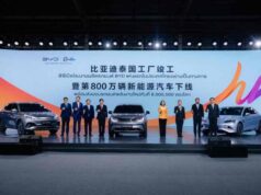 A BYD thaiföldi üzemének megnyitásával egy időben ünnepelte nyolcmilliomodik új energiákkal hajtott autójának elkészültét is